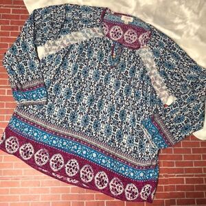 Blue and Purple Floral Umgee Blouse